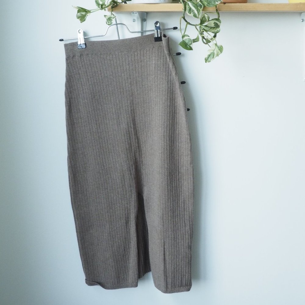 Taupe- Free People Skyline Midi Skirt